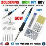 Soldering Iron Electric Gun Adjustable Temperature 60W Welding Set Tool Kit 110V. Fixed Price $6.28.