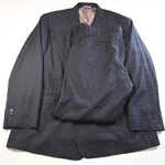 Magic Johnson 52L 46X36 Blue Plaid Double Breasted Mens Jacket Pants Suit. Fixed Price $99.99.