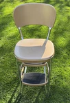 Vtg 1950 Cosco Bronze Stylaire Metal 2-IN-1 Kitchen Utility Chair Step Stool. Fixed Price $175.00.
