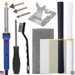 Plastic Welder Kit With Power Switch, 3 Tips, 40 Rods, Sandpapers, Mesh Repair. Fixed Price $36.05.