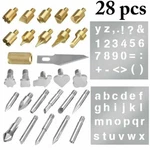 28PC Wood Burning Pen Tips & Stencils Soldering Carving Iron Working Tool Set. Fixed Price $14.99.