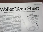 Weller Tech Sheet Model EC1000/EC2000, Electronic Soldering Stations. Fixed Price $19.99.
