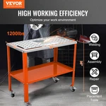 36"X18" Welding Table 1200 Lbs Steel Workbench On Wheels W/ Casters & Tool Slots. Fixed Price $156.99.