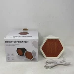 Mini Desktop Space Heater 1000W White, Model YU-1902 (5.7IN). Fixed Price $13.19.