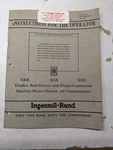 Ingersoll-rand Instruction Operator Manual Air Compressors Xrb Xcb Xre 1946. Fixed Price $212.35.