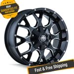 Mayhem 8015-2937M18 Warrior Series Gloss Black Wheel With Milled Spokes. Fixed Price $324.99.
