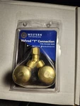 Western Enterprises 111 Brass Oxygen Valve Connection 2-OUTLET 9/16-18 Rh. Fixed Price $40.00.