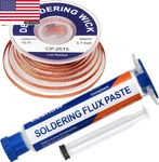Flux Paste & Desoldering Wick Braid Kit 10CC No-clean +. Fixed Price $16.79.
