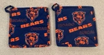 Set Of 2 Kitchen Hand Crafted Chicago Bear Pot Holders Hot Pads 7.5" X. Fixed Price $6.95.