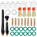 Tianlylin 36PCS Tig Welding Torch Accessories Stubby Gas Lens 4# 12# Glass.... Fixed Price $41.69.