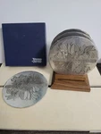 Wendell August Forge Pewter "seasons Of Hope" Flat Coaster Set (4) W/holder 4.5". Fixed Price $39.95.