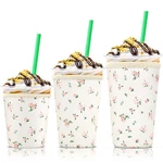 3 Pack Iced Coffee Sleeve For Large Sized Cups, Reusable Neoprene Co.... Fixed Price $19.39.
