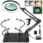 Magnieopti Helping Hands Soldering Station, 10X Magnifying Glass With Light A.... Fixed Price $93.09.