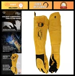 Premium Deerskin Mig Welding Gloves, Insulated, 21" Length, Heat Shield, X-large. Fixed Price $103.99.