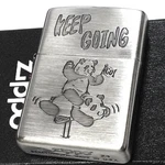 Zippo Keep Going Panda Animal Etching One Sided Processing Silver Brass Lighter. Fixed Price $86.24.
