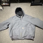 Carhartt J140 Gravel Grey Quilted Flannel Lined Duck Active Jacket. Fixed Price $100.00.
