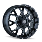 17X9 Mayhem Warrior Black W/milled Spokes Wheel 5X5/5X5.5 (-12MM). Fixed Price $279.99.