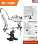 Adjustable Helping Hand Magnifier Stand With Led - Perfect For Crafting & Repair. Fixed Price $31.99.