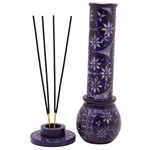 Handmade Blue Marble Soapstone Incense Stick Holder / Candle C13. Fixed Price $145.00.