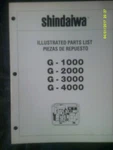 Shindaiwa G1000 / G2000 G3000 G4000 Generator Illustrated 1984 Parts List. Fixed Price $24.95.