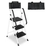 3 Step Handrails 500 Lbs Folding Stool Ladder, Wide Non-slip Pedal. Fixed Price $63.78.