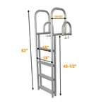 4 Step Heavy Duty Dock Ladder Anodized Aluminum With Flip Up. Fixed Price $179.99.