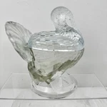 Vtg Smith 7.5" Clear Glass Turkey Lidded Gravy Candy Dish Thanksgiving Decor. Fixed Price $34.99.