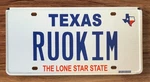 Txs Lone Star State Auto Vanity License Plate " Ruokim Kimberly. Fixed Price $29.99.