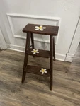 Vintage Rustic Wooden Two-step Ladder Stool Plant Stand Primitive Farmhouse Boho. Fixed Price $150.00.