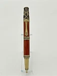 Hand Turned Victorian Bubinga Wood Twist Ball Point Pen Antique Brass Kit. Fixed Price $50.00.