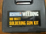 Chicago Electric 100W Corded Soldering Gun Kit Fine Tip Model 64056. Fixed Price $19.00.