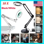 10X Magnifying Glass Desk Light Magnifier Led Reading With Base& Clamp. Fixed Price $19.99.