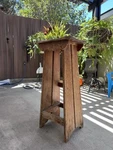 Vintage Primitive Footstool Wooden Step Plant Stand Handmade. Fixed Price $240.00.