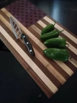 American Flag Cutting Board Walnut Maple & Purpleheart Hardwood Stars Stripes. Fixed Price $129.00.