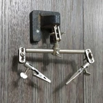 Early 6-JOINTED Articulating Bench Tool W/alligator Clips Cast Iron Base Fly Tie. Fixed Price $16.00.