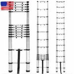 10.5/12.5/14.5FT Aluminum Non-slip Telescoping Extension Ladders Folding. Fixed Price $67.89.