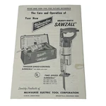 Milwaukee Sawzall Care Operation Guide Manual Instructions Maintenance 1975. Fixed Price $7.16.