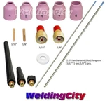 Weldingcity 15-PCS Gas Lens-tungsten Blue Kit 3/32-1/8" Tig Torch 9/20 T51B. Fixed Price $19.99.