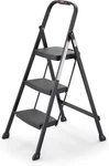Rubbermaid 3-STEP Steel Ladder, Folding Stool With Hand Black Finish. Fixed Price $109.99.