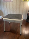 Vintage Cosco Metal Step Stool Kitchen Utility Retro White Black. Fixed Price $39.99.