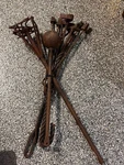 Set Of Antique Forged Blacksmith Tools & Primitive Branding Irons. Fixed Price $199.99.