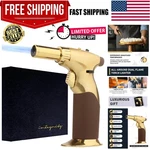 Refillable Hand Held Mini Butane Torch - Gold Brown For Cooking & Soldering. Fixed Price $53.93.