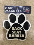 Imagine This "back Seat Barker" Paw Print Car Magnet - Funny Dog Decal. Fixed Price $8.00.