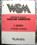 Wsm Kubota Workshop Manual Gasoline Generator Series A4300B A5000B. Fixed Price $39.95.