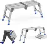Folding Work Platform Adults, Aluminum Foldable Step Stool Adjustable Height. Fixed Price $136.39.