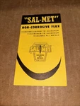 Sal-met Flux 2 Page Folded Brochure Leaflet Soldering Heeger Inc La Ca. Fixed Price $18.00.
