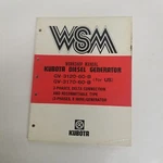 Kubota Diesel Generator GV-3120-60-B & GV-3170-B Workshop Manual, 07909-60159-0. Fixed Price $49.95.