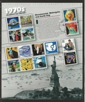 1999 Usa Twentieth Century "the 1970'S" Sheet Of 15 SG3705A (3705-3719) Fine Use. Fixed Price $24.22.