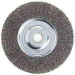 Forney 72745 Wire Bench Wheel Brush, Coarse Crimped With 1/2-INCH And 5/8-INCH. Fixed Price $15.19.