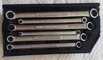 Vintage Craftsman -v- Series 6-PC 12-PT Metric Double Box End Wrench Set W/ Tray. Fixed Price $82.00.